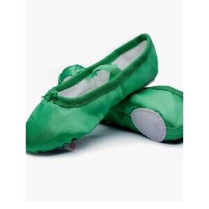 Girl's Ballet Shoes Satin Green Size 37